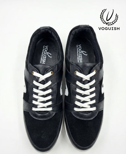Leather sneaker for men's black -  2002 - Product View