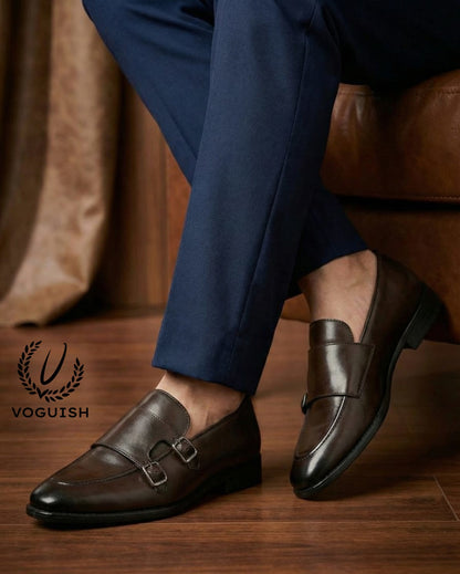 Leather Double Monk Penny Loafer - IMPERIALSTEP 015