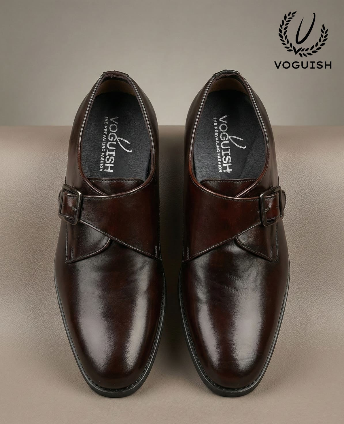 Leather Single Monk Formal Shoe for Men's - IMPERIALSTEP 004