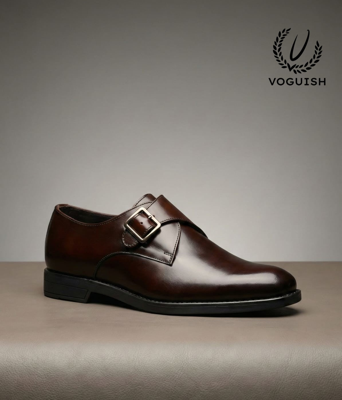 Leather Single Monk Formal Shoe for Men's - IMPERIALSTEP 004