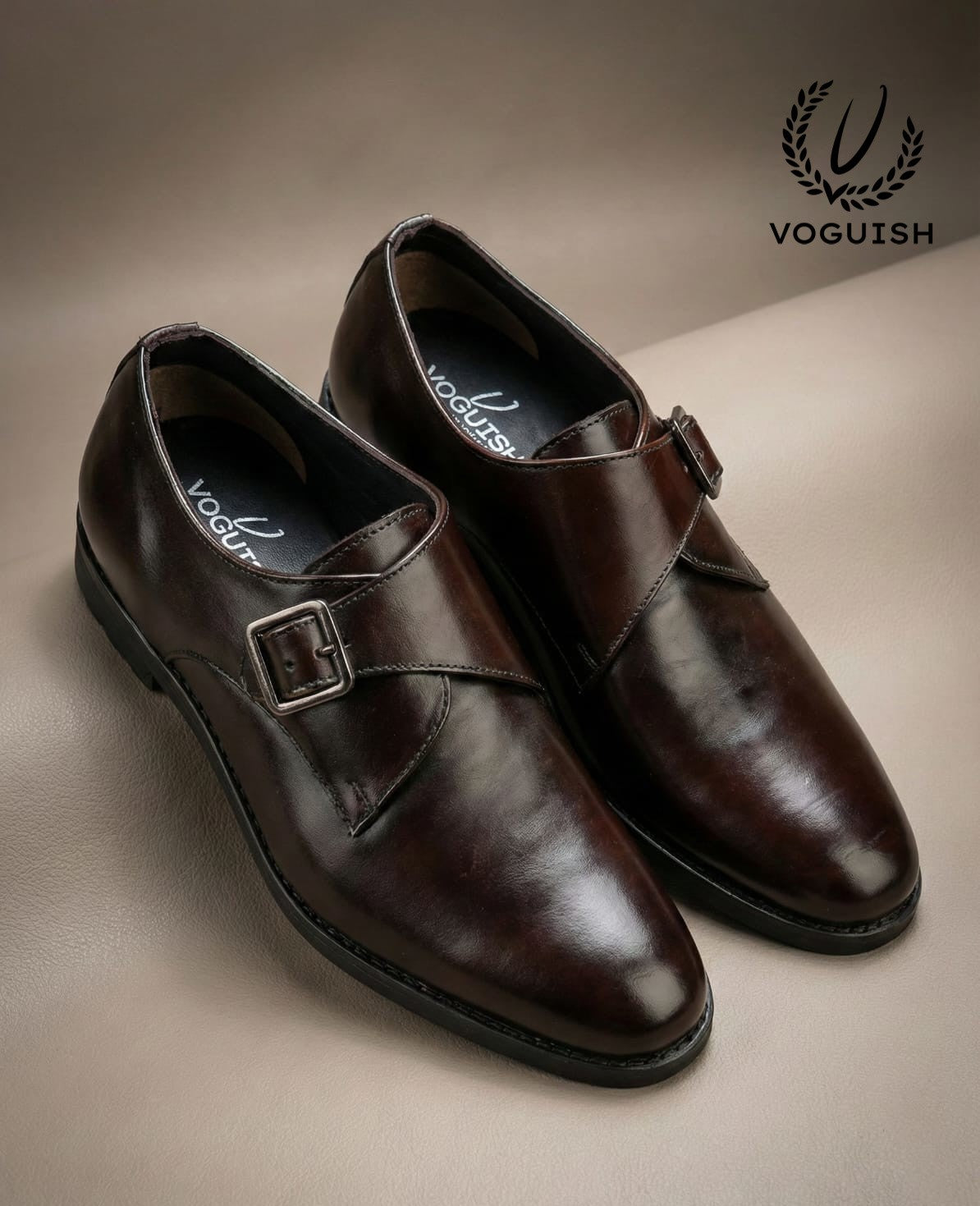 Leather Single Monk Formal Shoe for Men's - IMPERIALSTEP 004