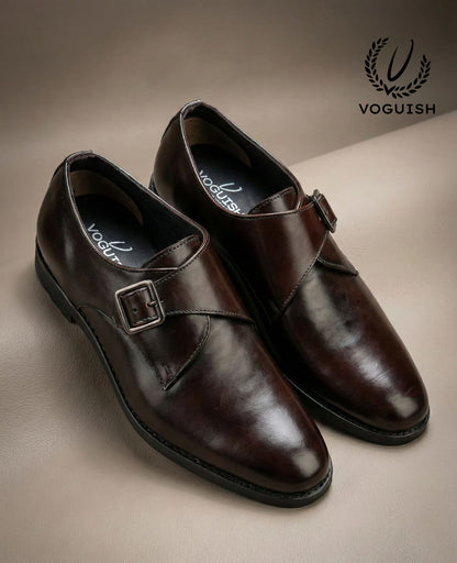 Leather Single Monk Formal Shoe for Men's - IMPERIALSTEP 004
