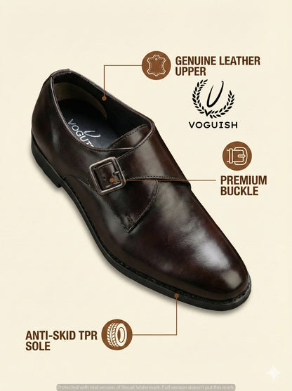 Leather Single Monk Formal Shoe for Men's - IMPERIALSTEP 004