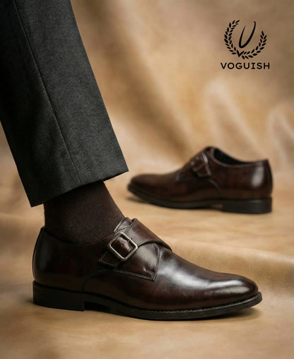 Leather Single Monk Formal Shoe for Men's - IMPERIALSTEP 004