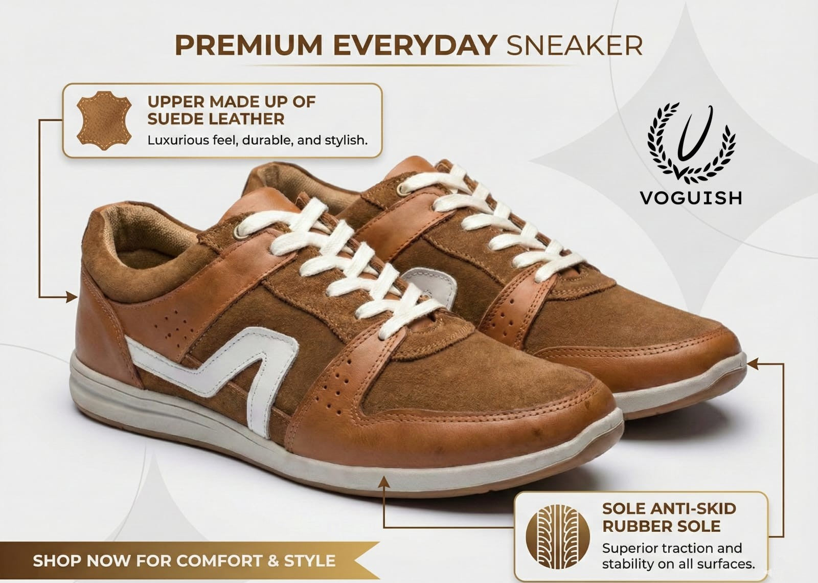 Casual Leather Sneaker  Men's - 2002 - Product View
